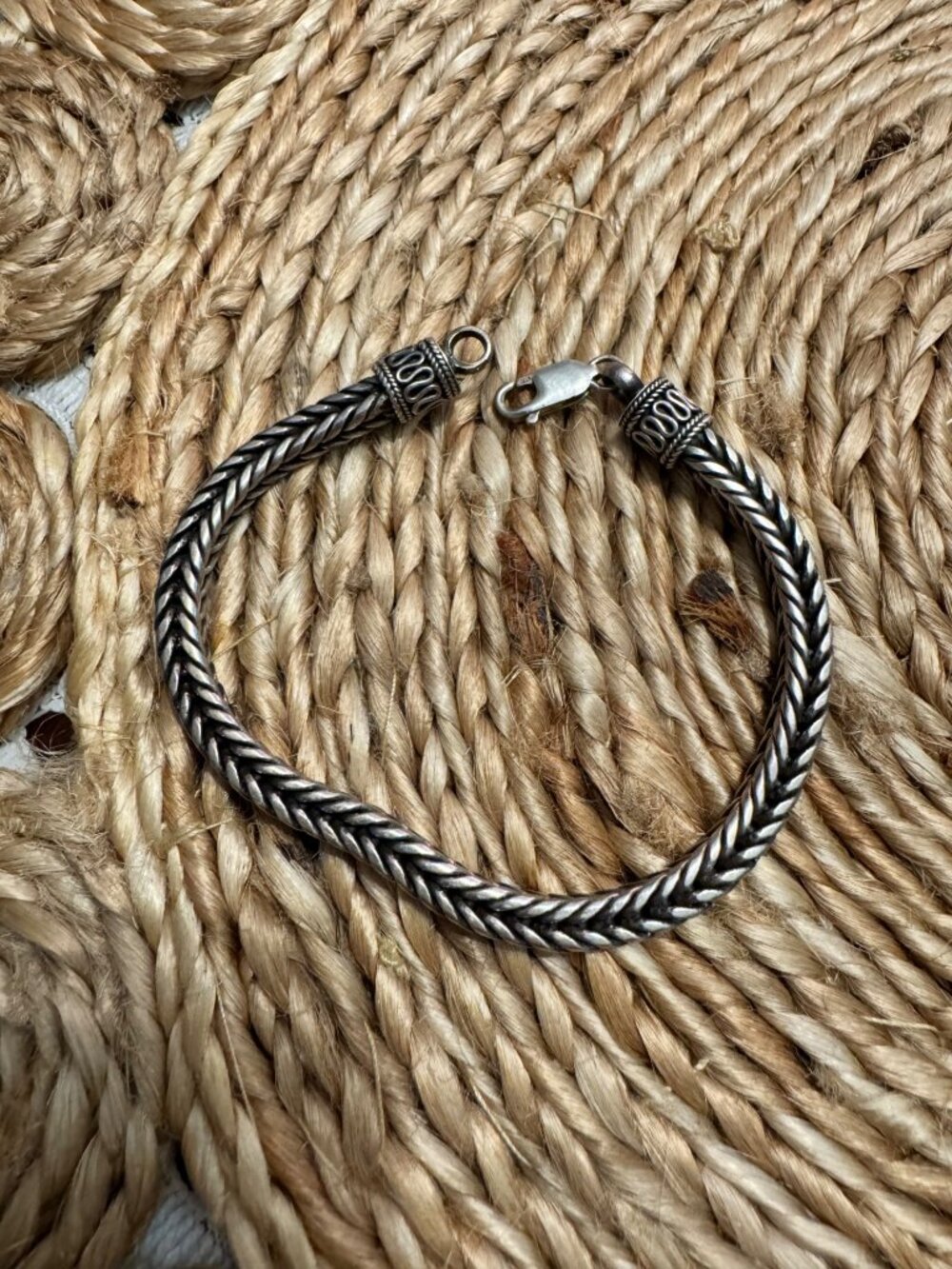 Suarti Bali BA 925 Sterling Silver Thick Foxtail Wheat Bracelet 8” 31g - Picture 9 of 13
